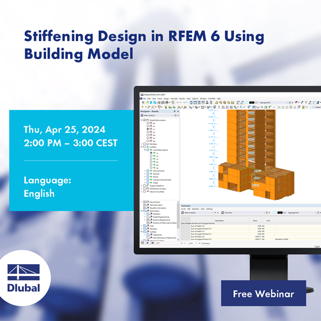 Dimensionamento de reforço no RFEM 6 utilizando um modelo do edifício